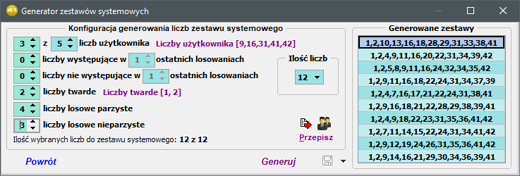 Generator zestawów systemowych