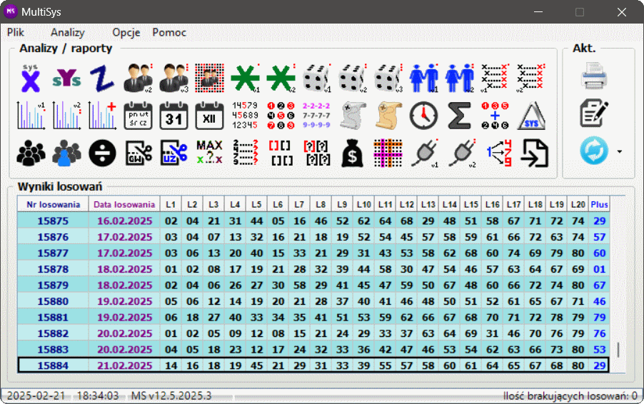 MultiSys okno główne